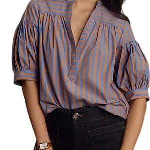 Striped Blue and Orange Women's Top